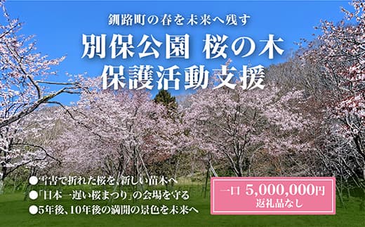 【返礼品なし】別保公園の桜を雪害から復活させたい |「日本一遅い桜まつり」応援寄附(5,000,000円) さくら 桜 桜の木 植樹 別保公園 北海道 釧路町 釧路超 寄付 支援 応援 共感型sakura04
