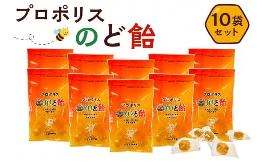 プロポリスのど飴 10袋【 栃木県 那須塩原市 】 ns008-016 (管理コード:ns008-016)