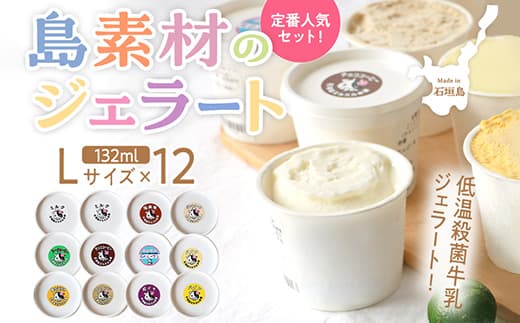 石垣島ミルミル本舗 南の島から島素材ジェラート!【定番人気セット 12個入り】(1個 132ml) Z-7 【石垣島 石垣市 沖縄県石垣市 セット ジェラート 石垣島産 八重山】