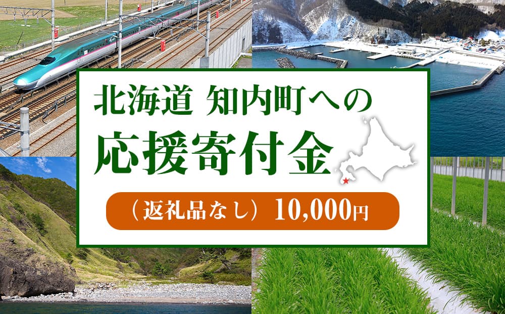 北海道 知内町☆応援寄付金☆【返礼品なし】10,000